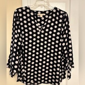 Michael Kors Blouse. Black with white polka dots
